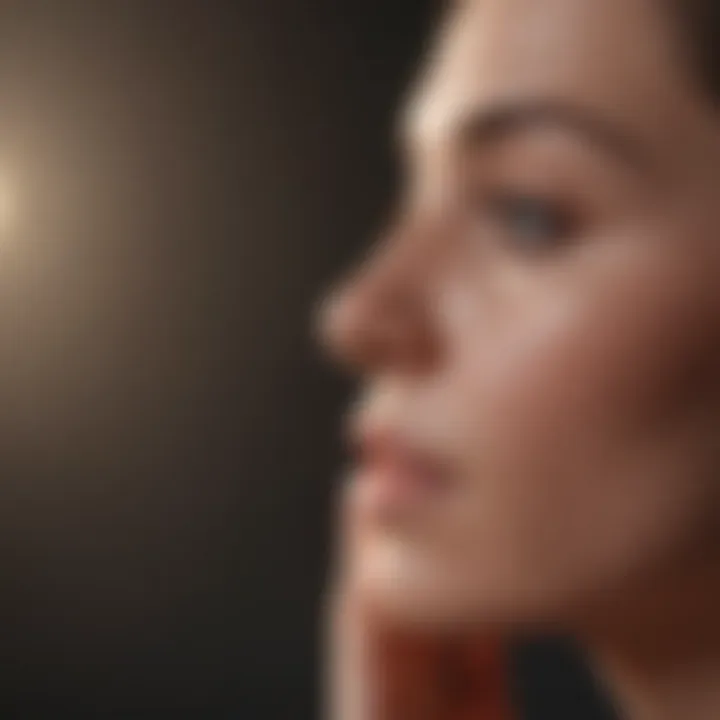 Close-up of a tranquil mind with soft lighting