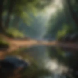 A serene digital landscape representing tranquility and mental peace.