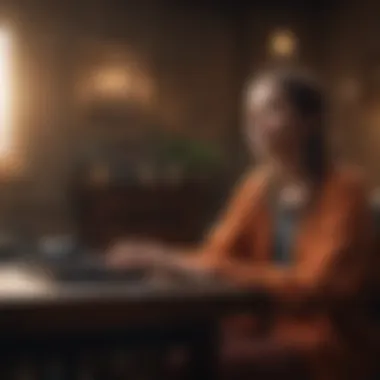 Person engaging in an online networking session