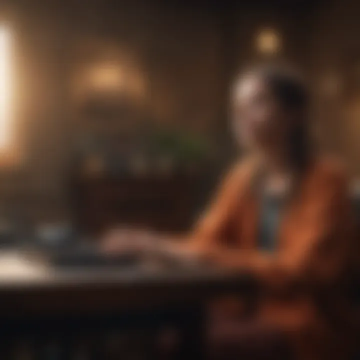 Person engaging in an online networking session