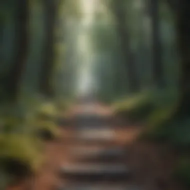 Journey of Self-Discovery A pathway through a tranquil forest representing a journey of self-discovery