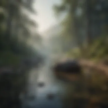 Tranquility and Introspection A serene landscape representing tranquility and introspection
