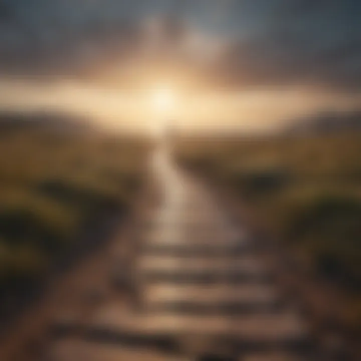 A path leading towards a bright horizon, representing a journey