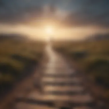 Journey to Fulfillment A path leading towards a bright horizon, representing a journey