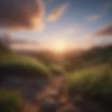 A serene landscape with a sunrise illuminating the sky, symbolizing new beginnings.
