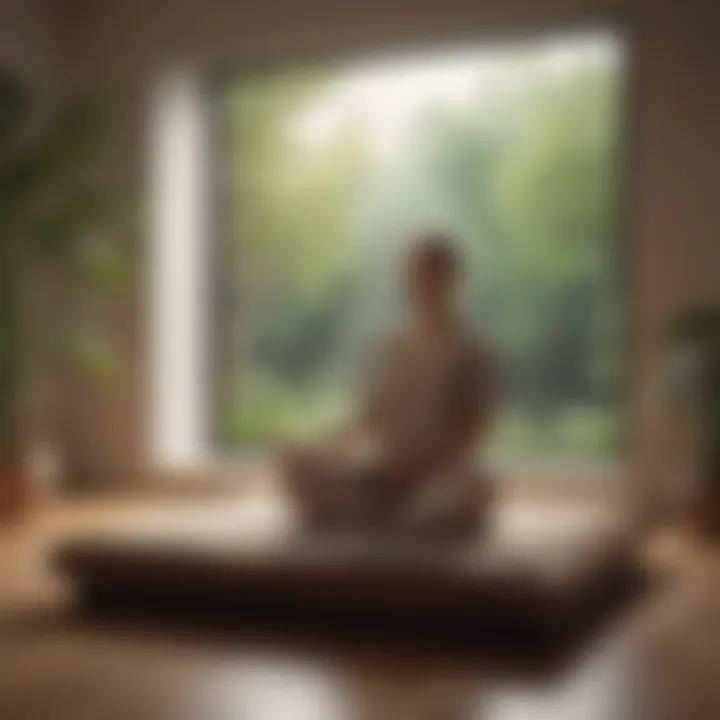 A calm meditation space promoting relaxation and mindfulness