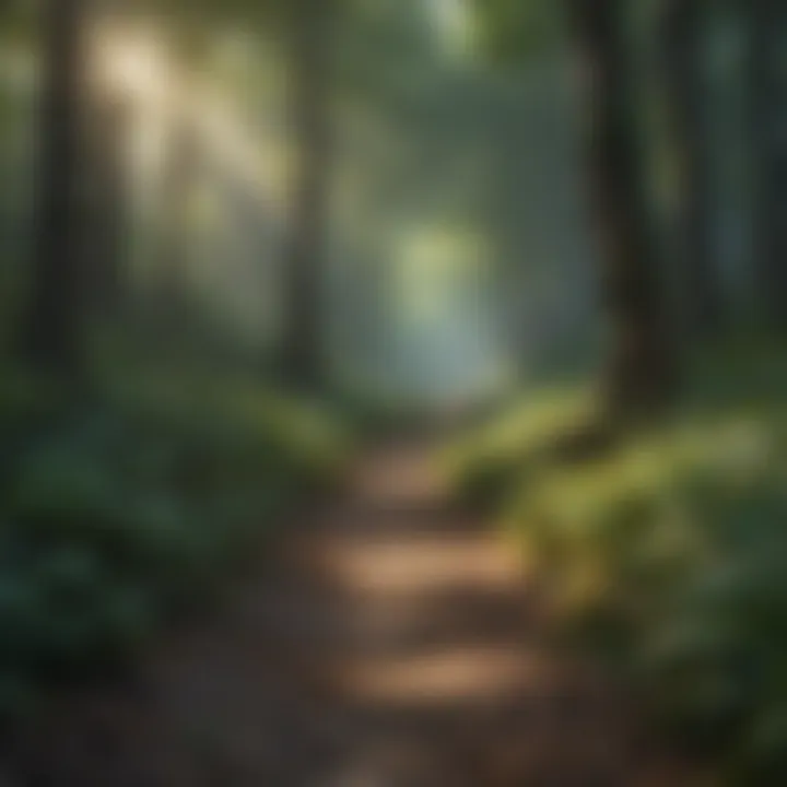 A path through a serene forest representing personal growth