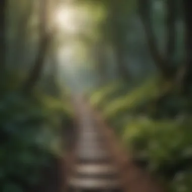 A pathway through a serene forest indicating personal growth