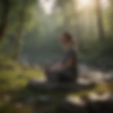 Finding Peace Through Words Inspiring quote on a serene background