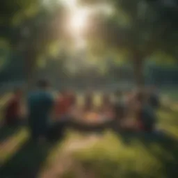 A vibrant community gathering in a park