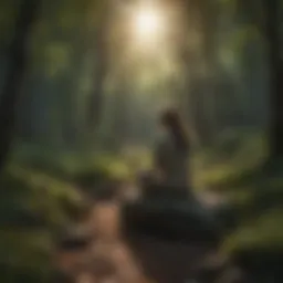 A serene landscape with soft lighting