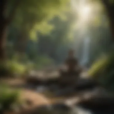 Mindfulness Practice in a Peaceful Setting An individual practicing mindfulness in a peaceful setting.