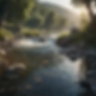 Tranquil Waters Calm landscape with gentle water flow