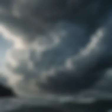 The Tempest Within An abstract representation of stormy clouds, illustrating the turmoil of depression and inner struggles