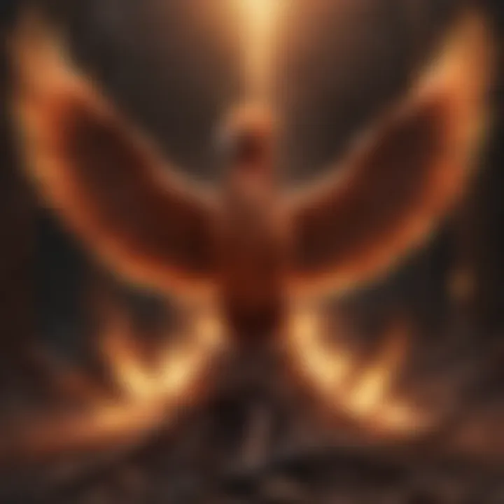 A phoenix rising from ashes, embodying the essence of rebirth and change