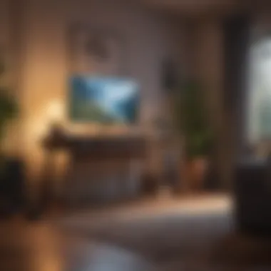 Comfort in Gaming An illustration of a cozy gaming setup with calming ambient light