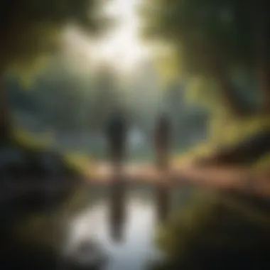 Engagement in Tranquility A character immersed in a calming game environment