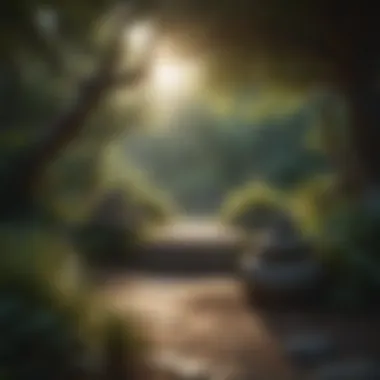 Nature's Embrace: A Meditation Sanctuary Tranquil outdoor meditation setting