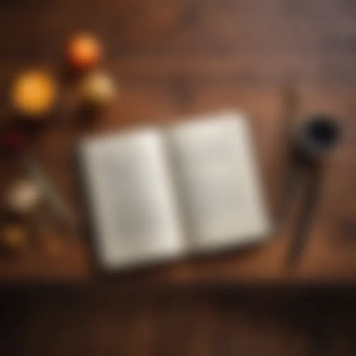 An aesthetically pleasing layout of various types of gratitude journals arranged on a wooden table.