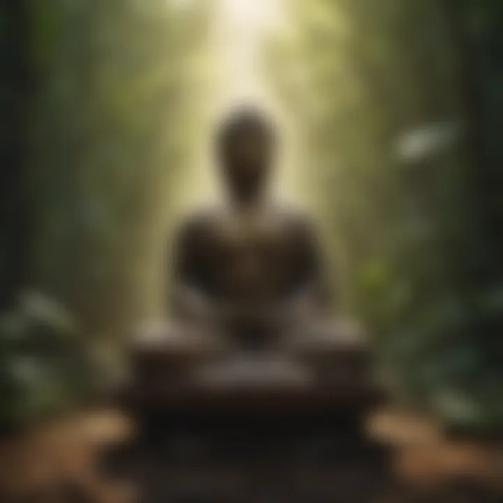 Buddha statue surrounded by calming elements