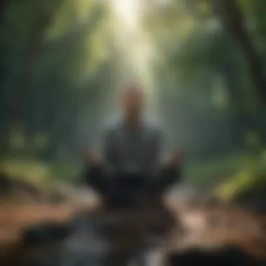 A person meditating in nature to represent mindfulness