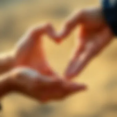 A close-up of hands exchanging a heart symbolizing connection
