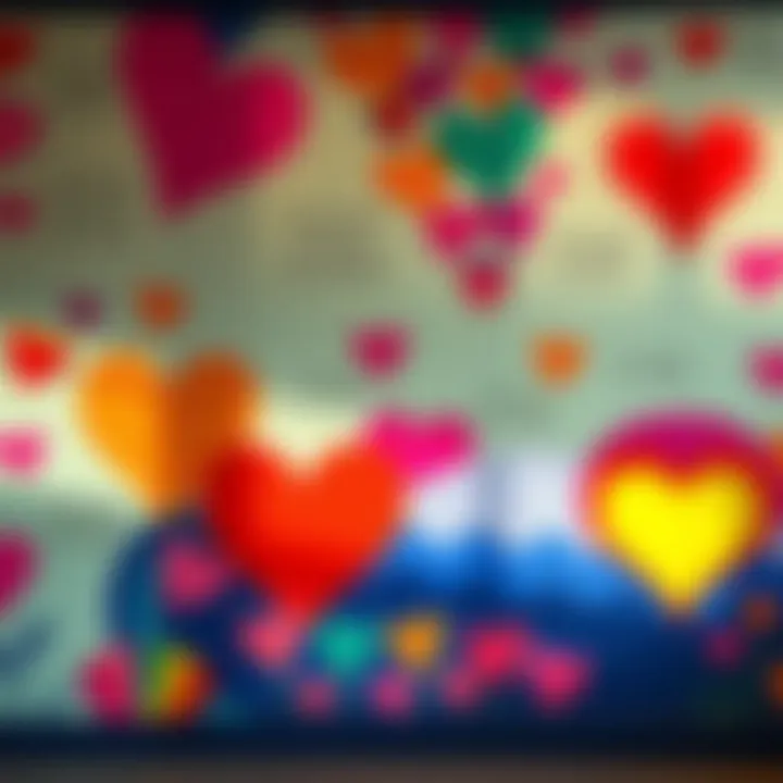 A vibrant mural featuring quotes about kindness