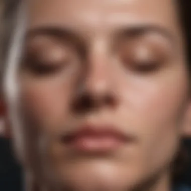 Embodying Deep Focus A close-up of a person with closed eyes, embodying deep focus during meditation