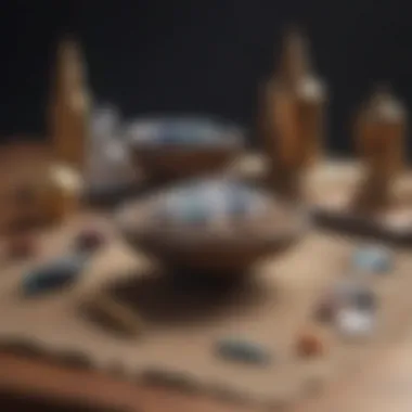 Meditation Tools Collection A collection of meditation tools such as crystals, incense, and a journal
