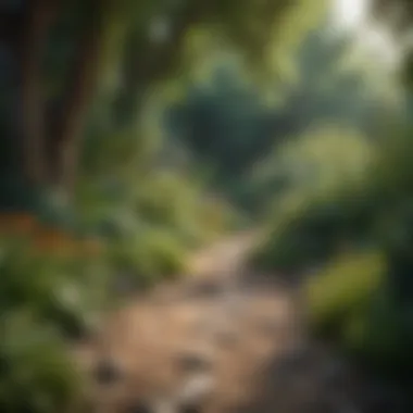 A peaceful garden illustrating the connection with nature