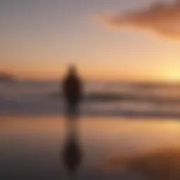 A solitary figure gazing at a sunset, embodying the essence of solitude and reflection.