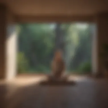 Mindfulness and Coping A calm meditation space with soft lighting, showcasing mindfulness practices as a tool for coping.