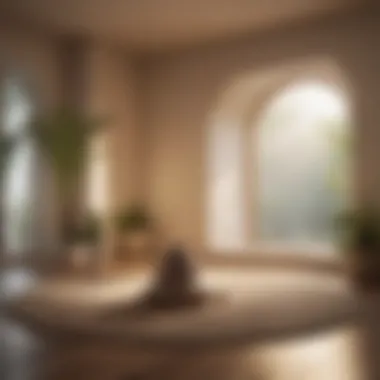 Meditation Space for Focus and Calm A serene meditation space with natural light and calming decor.