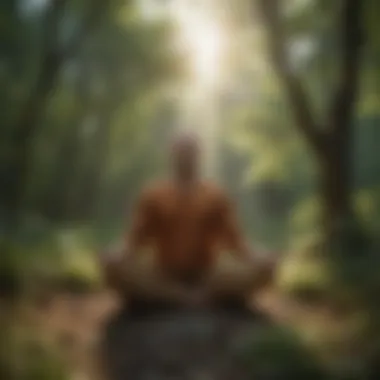 A person meditating in nature representing mindfulness