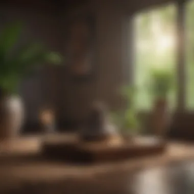 Tranquil Meditation Environment A tranquil meditation space with calming decor