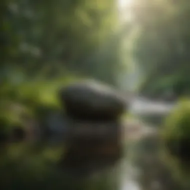 Serene Nature for Mindfulness A serene landscape with soft waves and greenery