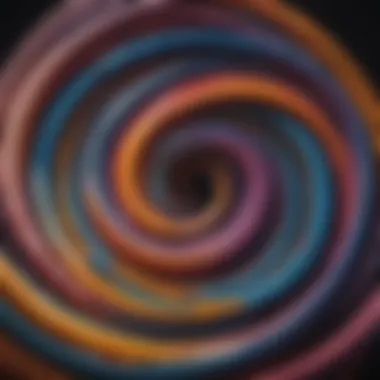 Abstract Representation of Anxiety: Swirling Colors An abstract representation of anxiety, with swirling colors and shapes.