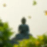 Buddha sitting in meditation surrounded by nature