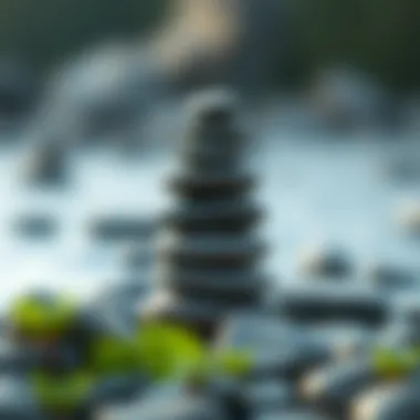 Zen stones stacked in harmony representing peace