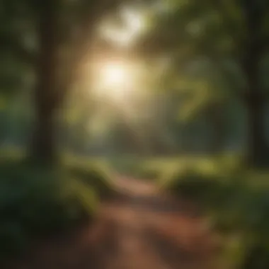 Nature's Embrace A tranquil park setting with sunlight filtering through trees