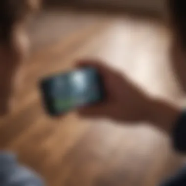 A person using a smartphone to connect with others