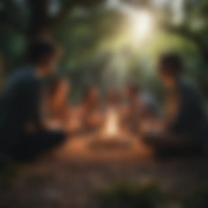 Group of friends enjoying a shared activity outdoors