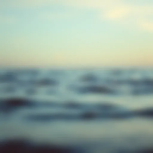 A serene landscape with calming hues and gentle waves