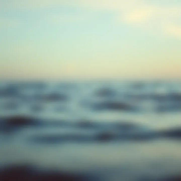 A serene landscape with calming hues and gentle waves