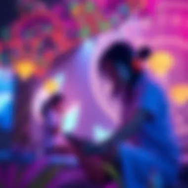 An enchanting scene from a narrative-driven game with vibrant colors