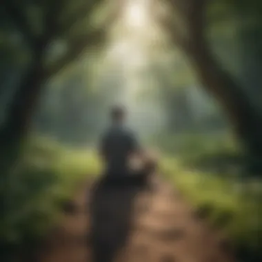 Connecting with Nature A person meditating in a calm environment, surrounded by nature