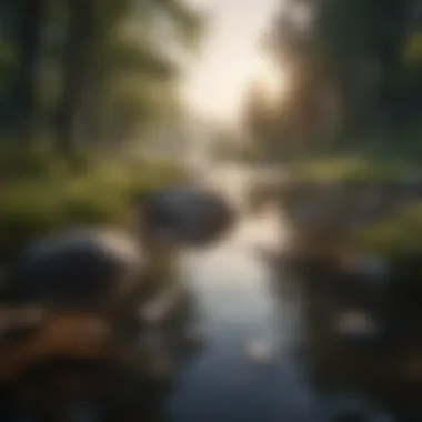 Tranquil Landscape for Meditation Serene landscape promoting tranquility