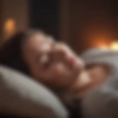 Person resting peacefully with a calming aura