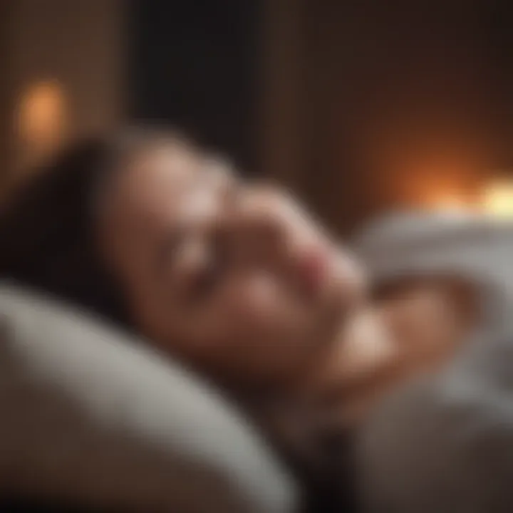 Person resting peacefully with a calming aura