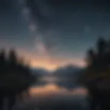 Serene night landscape with stars